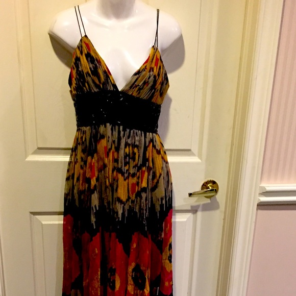 💕Host Pick💕NWOT Marchesa notte silk multi coloured evening gown - Picture 3 of 11